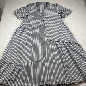 TOAST Striped Cotton Maxi Dress UK 14 US 10 Short Sleeve Peasant Cottage Boho